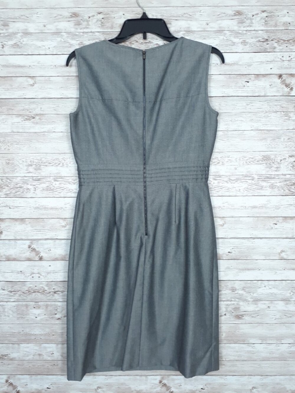 Tahari Arthur Levine Sleeveless Dress 6P Pleated Top Back Zip Career 937A - Picture 2 of 5